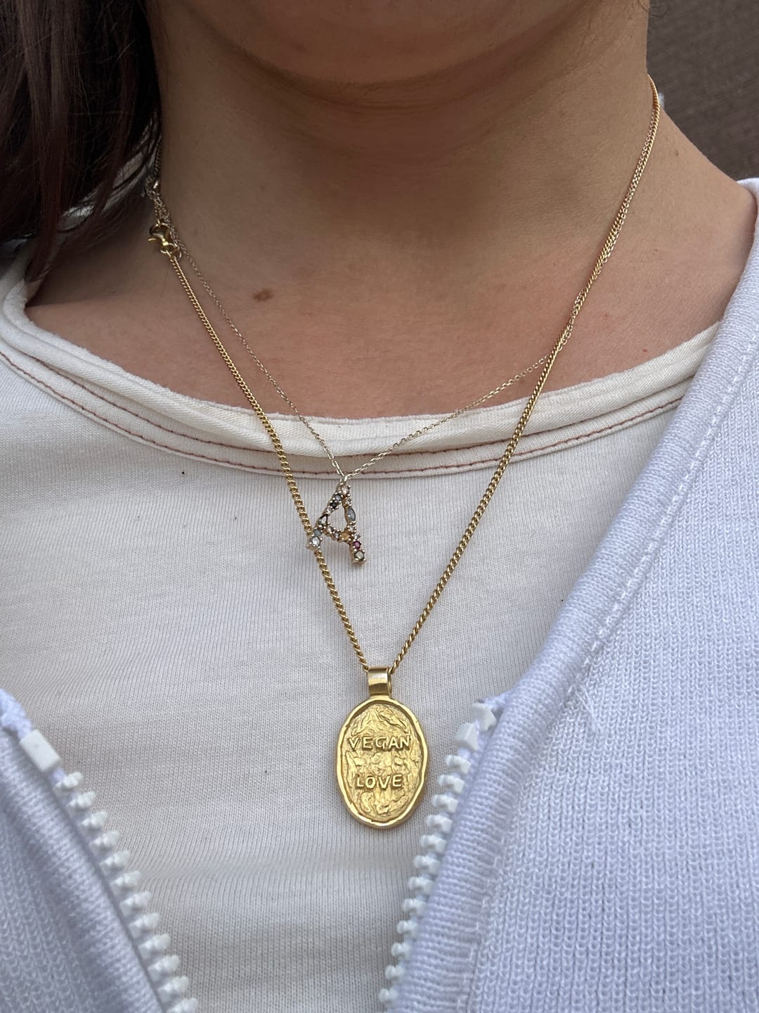 Customer photo review of Vegan Love | Gold Necklace