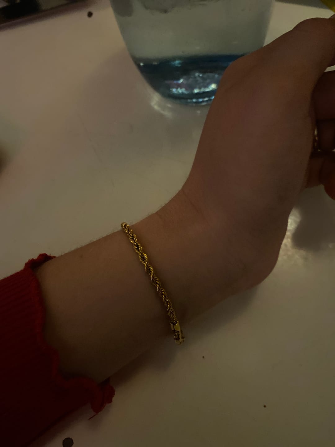 Customer photo review of CLEAN ROPE BRACELET. - 3MM WHITE GOLD