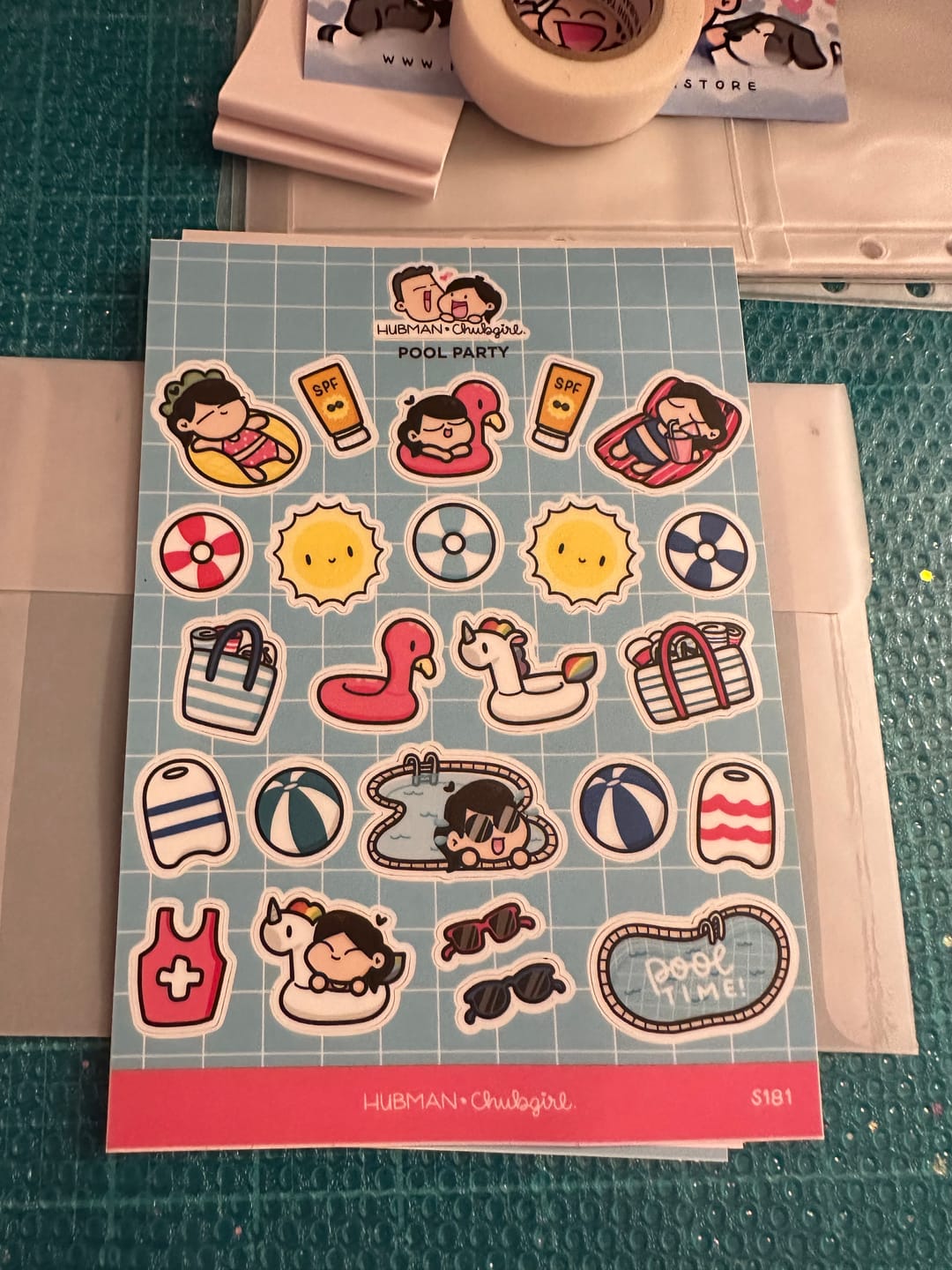 Customer photo review of Pool Party Sticker Sheet