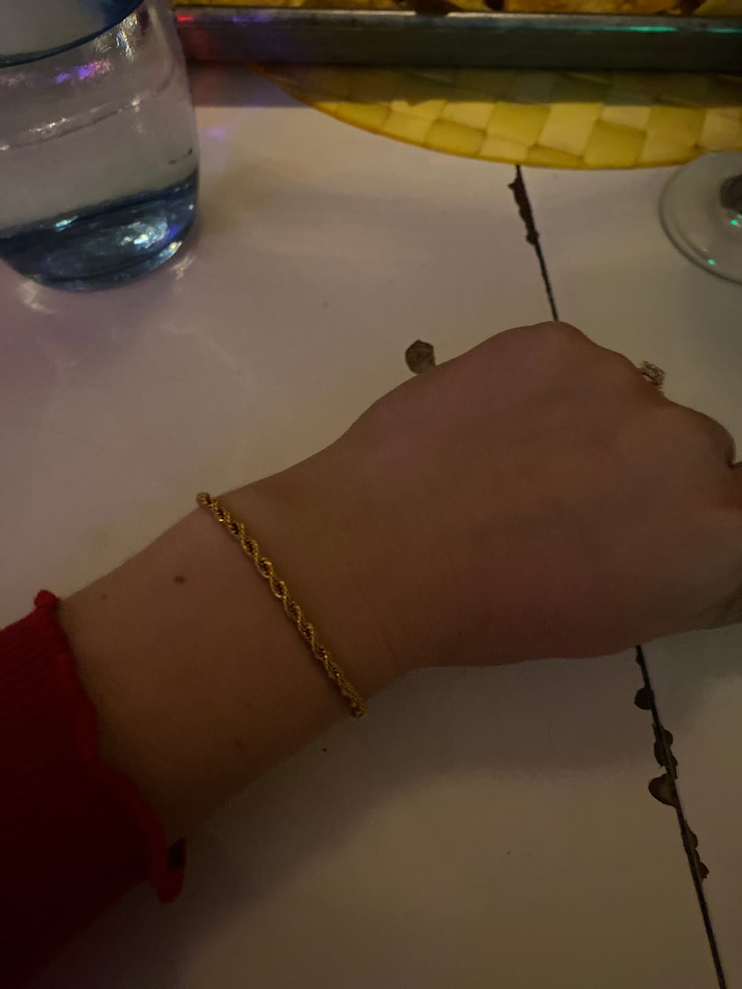 Customer photo review of CLEAN ROPE BRACELET. - 3MM 18K GOLD