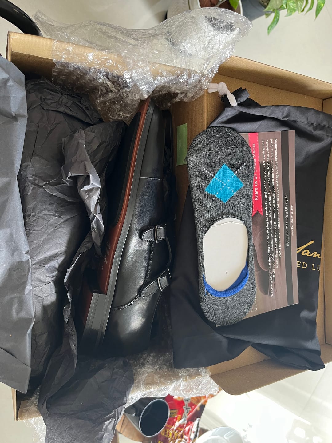 Customer photo review of Double Monk Straps Cap toe - Black