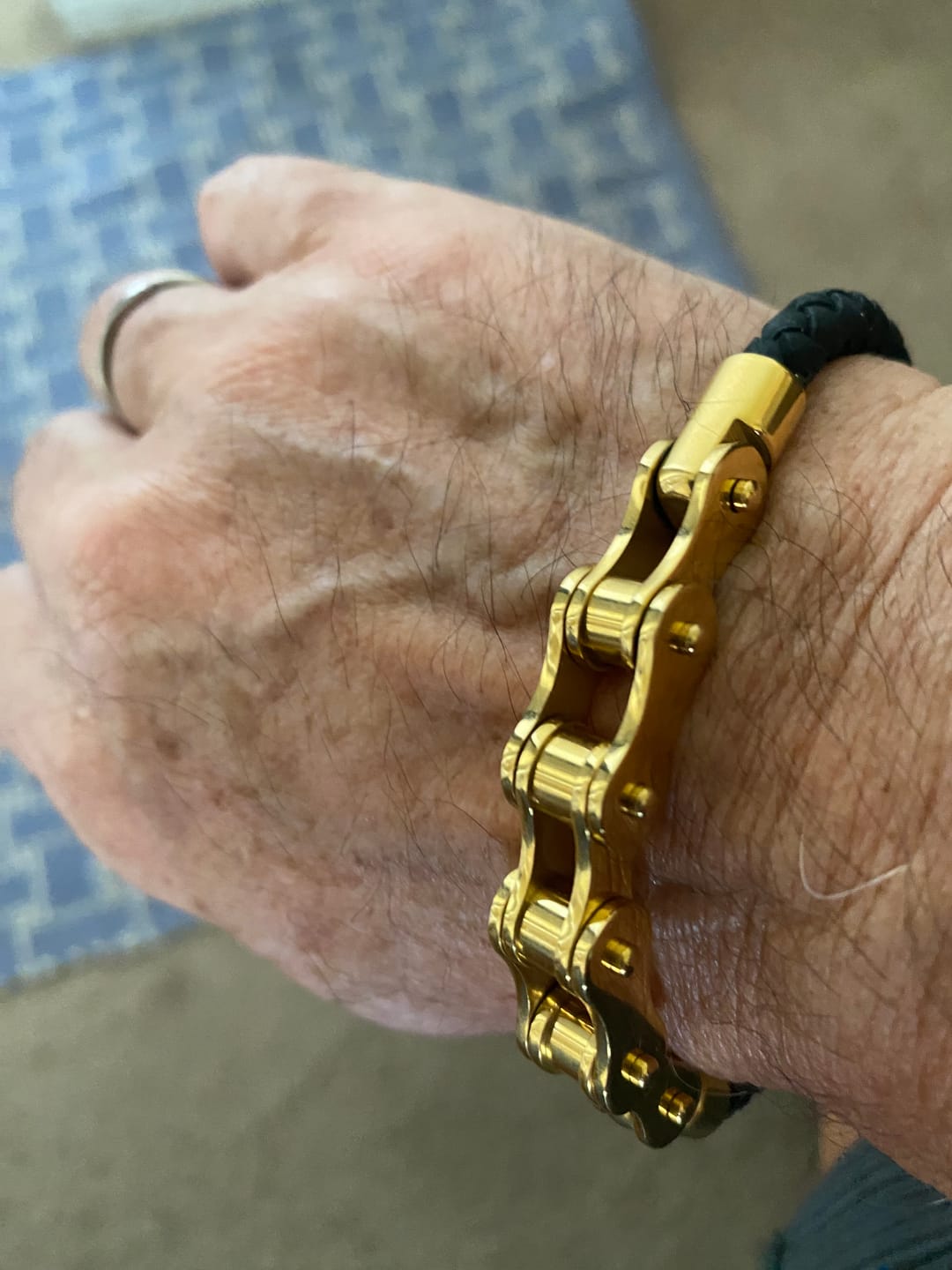 Customer photo review of Cycolinks Leather Bike Chain Bracelet