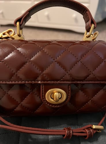 Customer photo review of Quilted Vegan Leather Shoulder Bag