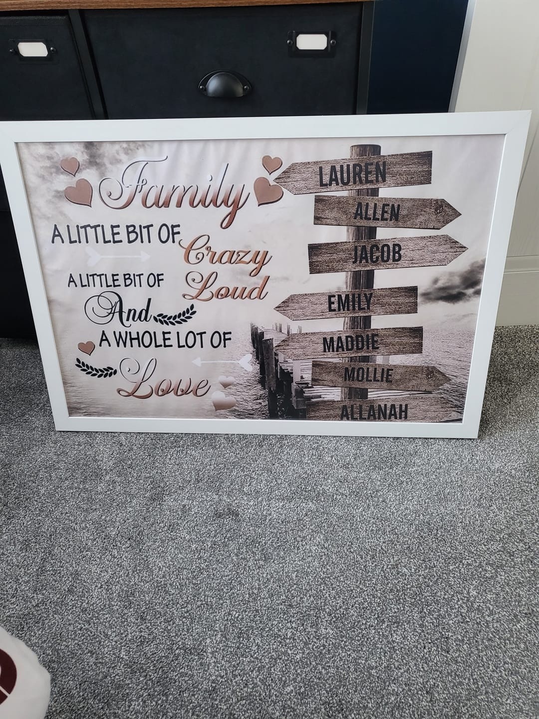 Customer photo review of Family A Little Bit Of Crazy - Personalized Canvas - Gift For Family