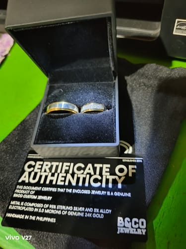 Customer photo review of Tuscany Two Tone Wedding Rings