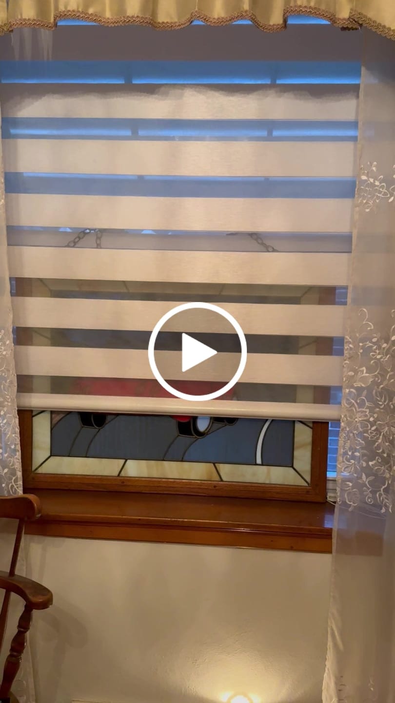 Customer video review of SmartWings Motorized Zebra Shades 60% Blackout Translucent 75mm Eloise