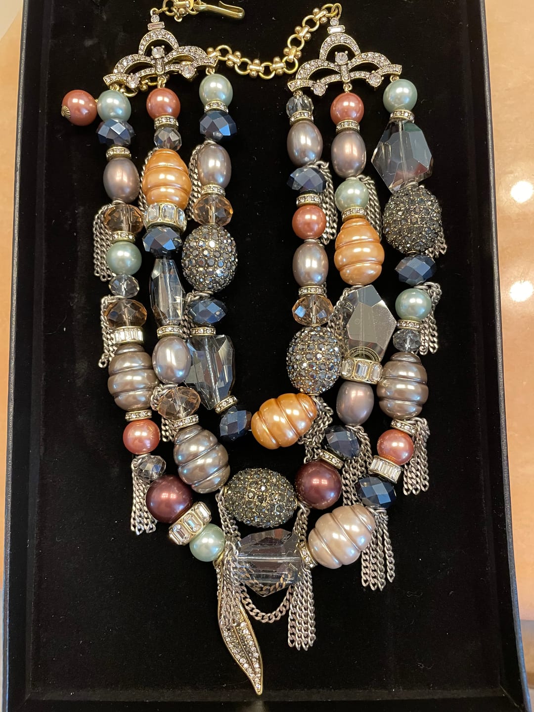 Customer photo review of HEIDI DAUS®"Unbroken" Beaded Crystal Multi-Station Necklace
