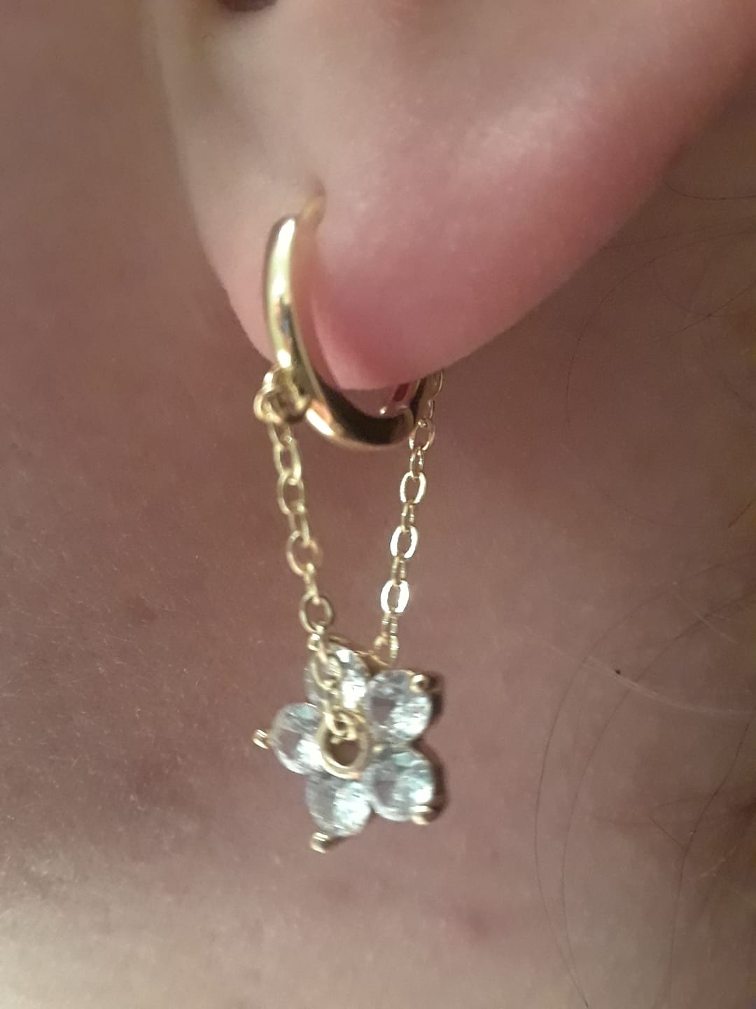 Customer photo review of Blooming Petal Crystal Earrings