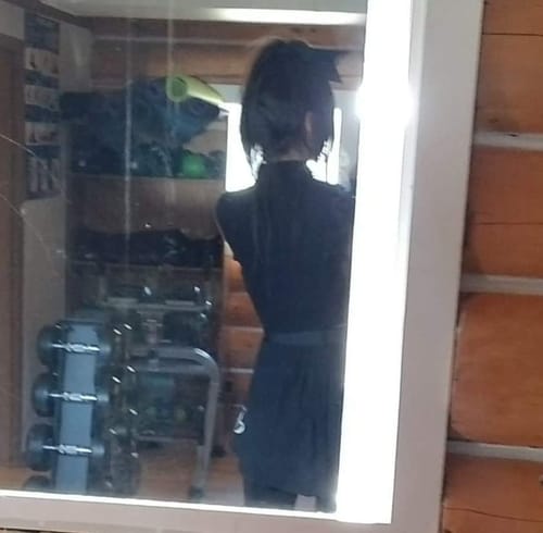 Customer photo review of NEV Dark Gothic Exposed Waist Skirt Suit