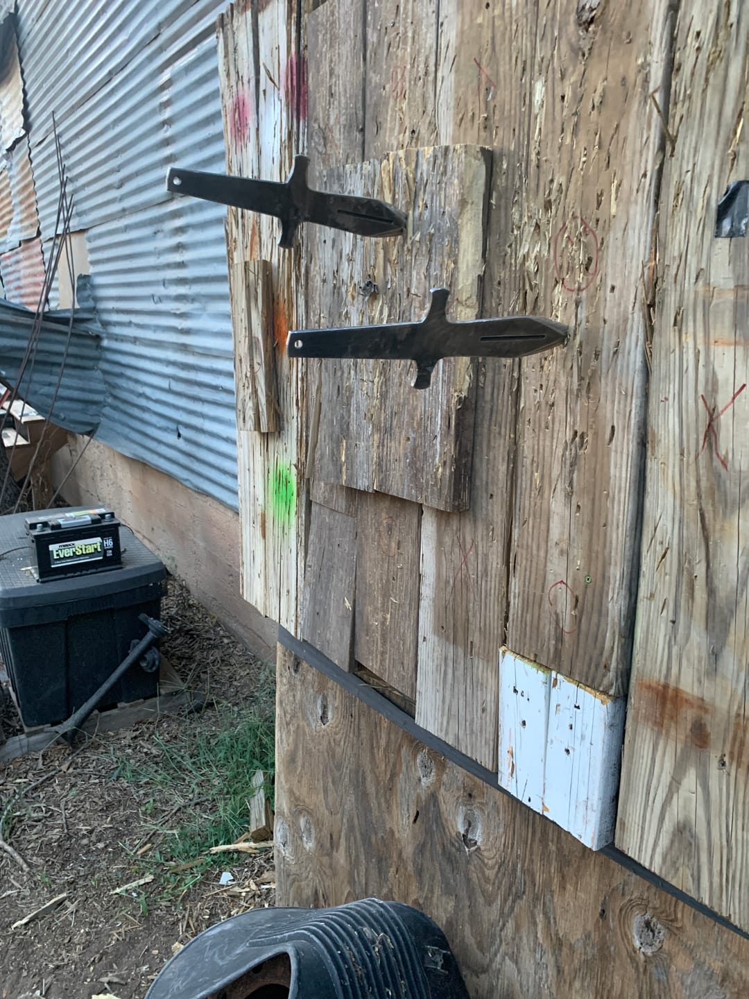 Customer photo review of The WKTL Lancelot Throwing Knife (Set of 3)