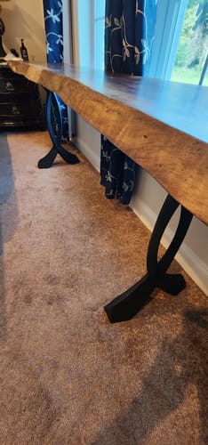 Customer photo review of Metal Console Table Legs - 207 Curva - 16W, 28H inch