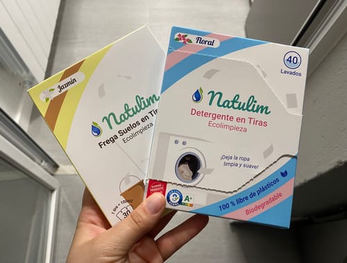 Customer photo review of Eco-Tiras de Detergente 40 lavados Natulim