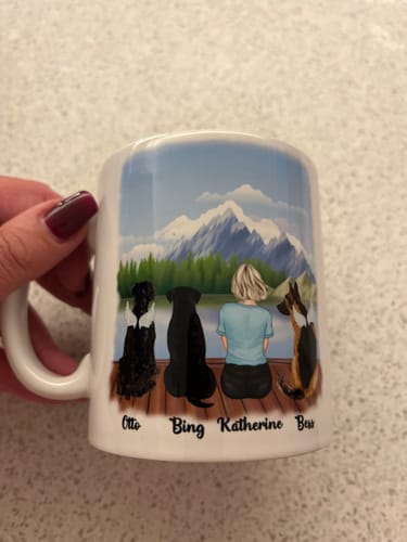Customer photo review of Girl & Dogs - Life is better with a dog Personalised Mug