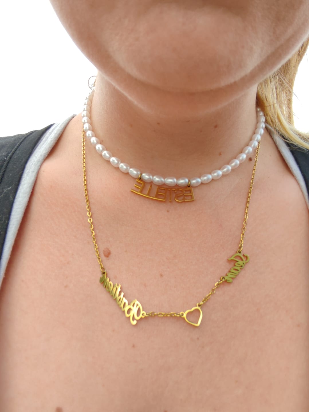 Customer photo review of Collier Prénom Perles