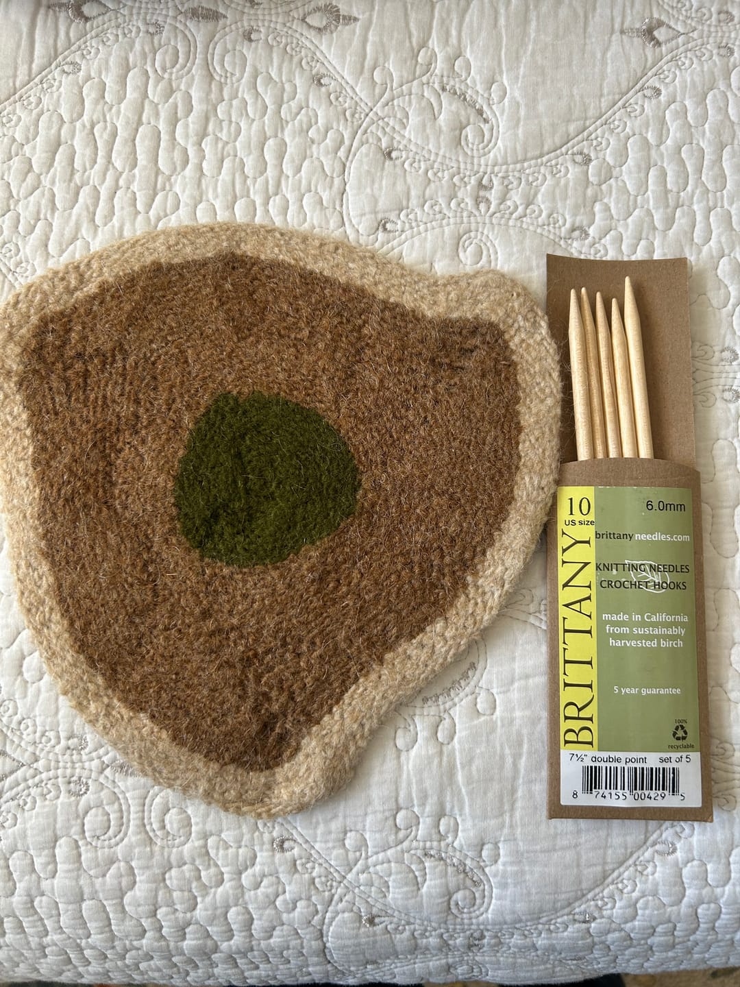 Customer photo review of Brittany Birch Wood Double Pointed Knitting Needles