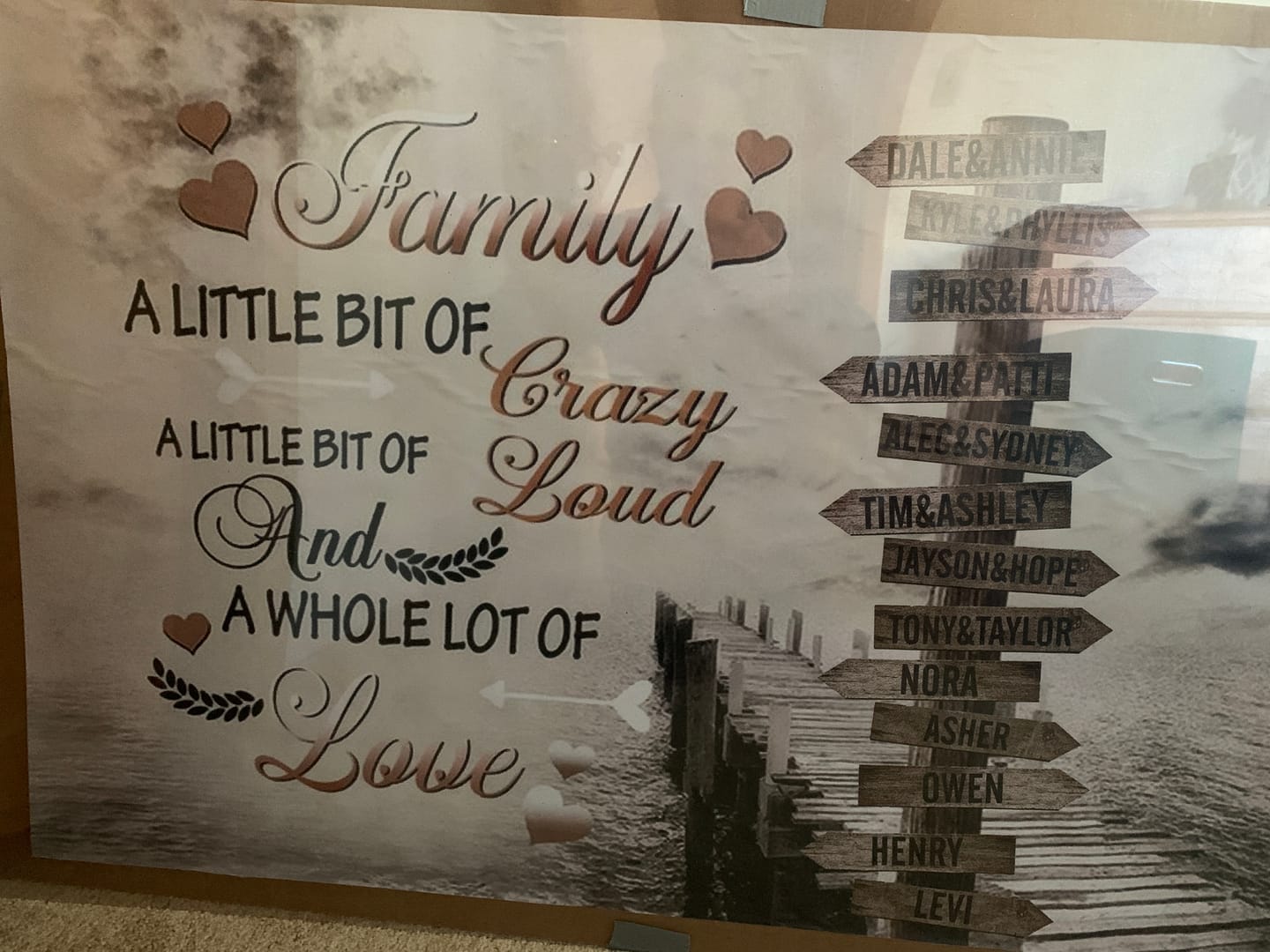 Customer photo review of Family A Little Bit Of Crazy - Personalized Canvas - Gift For Family