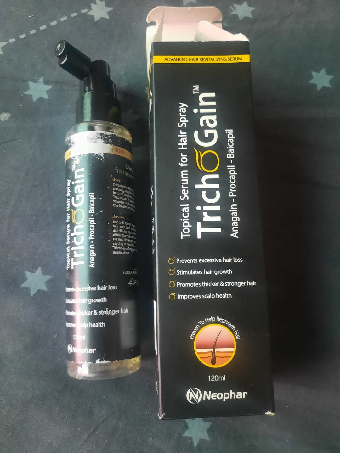 Customer photo review of Trichogain Spray For Hair Growth