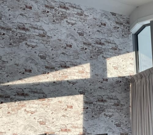 Customer photo review of Rustic Brick Wall Wallpaper - 2 Colours