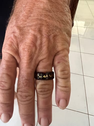 Customer photo review of The Gilded - Black And Gold Foil Tungsten Ring