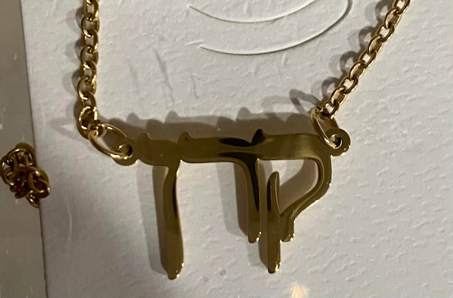 Customer photo review of Hebrew Name Necklace
