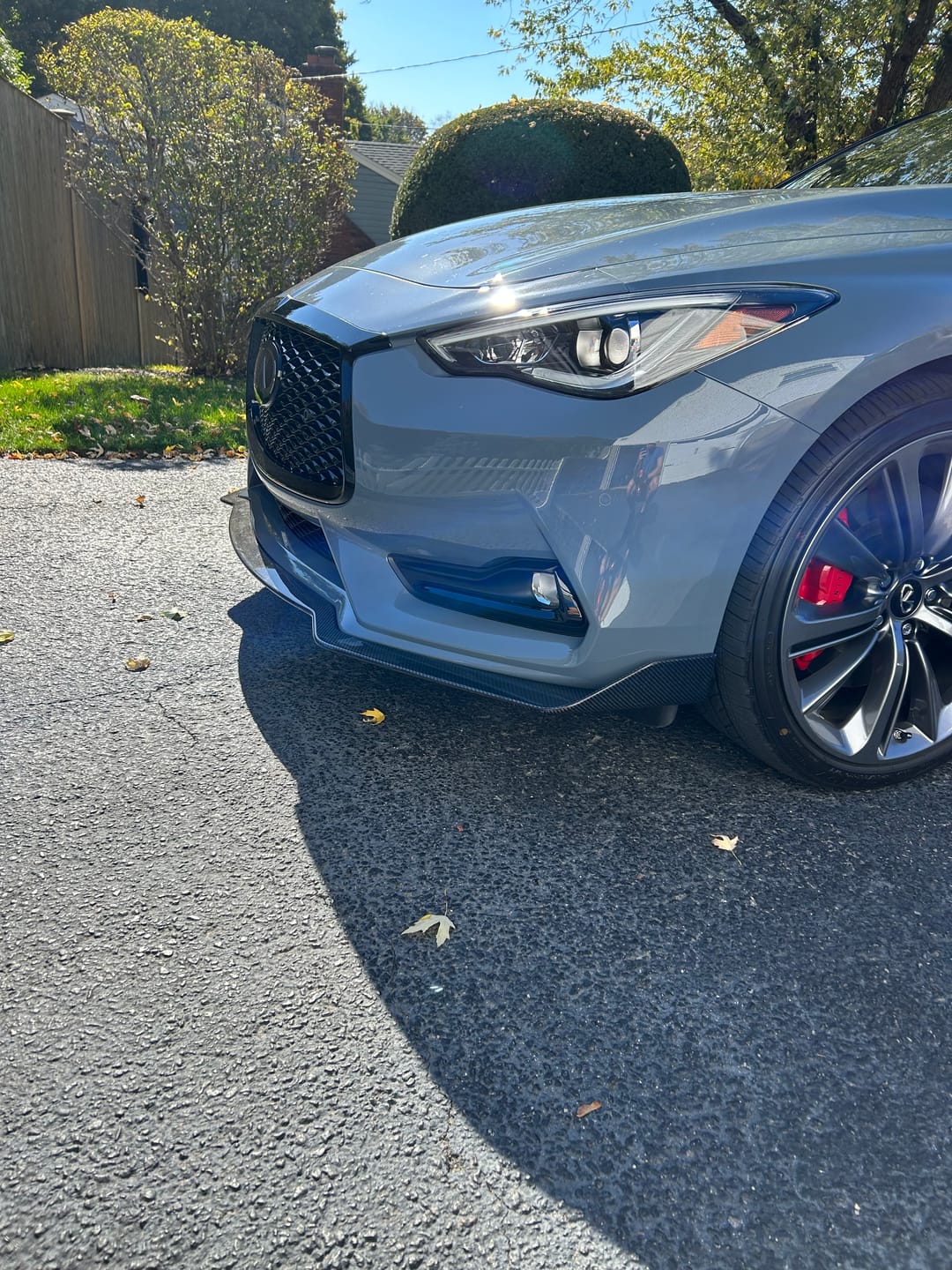 Customer photo review of 2017-Up Infiniti Q60 Carbon Fiber Front Splitter Ground Effect