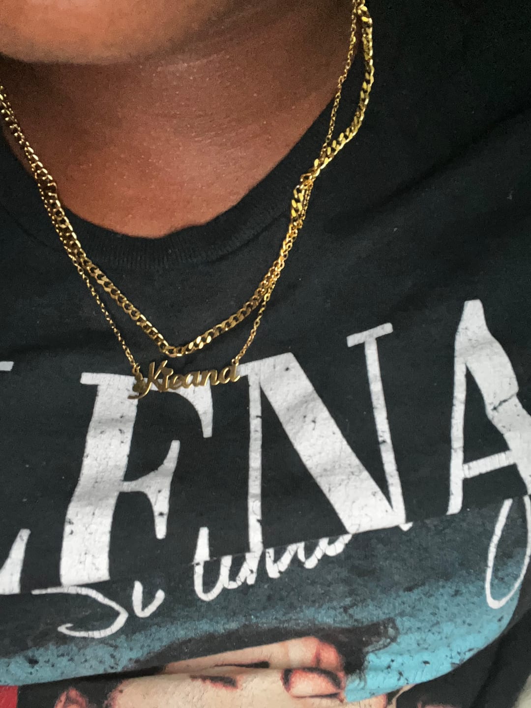 Customer photo review of Blush Name Necklace