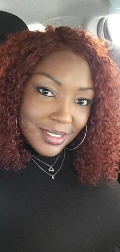 Customer photo review of Luvwin Reddish Brown Wear And Go 13x4 Pre-Cut Lace Jerry Curly Long Human Hair Wigs For Women