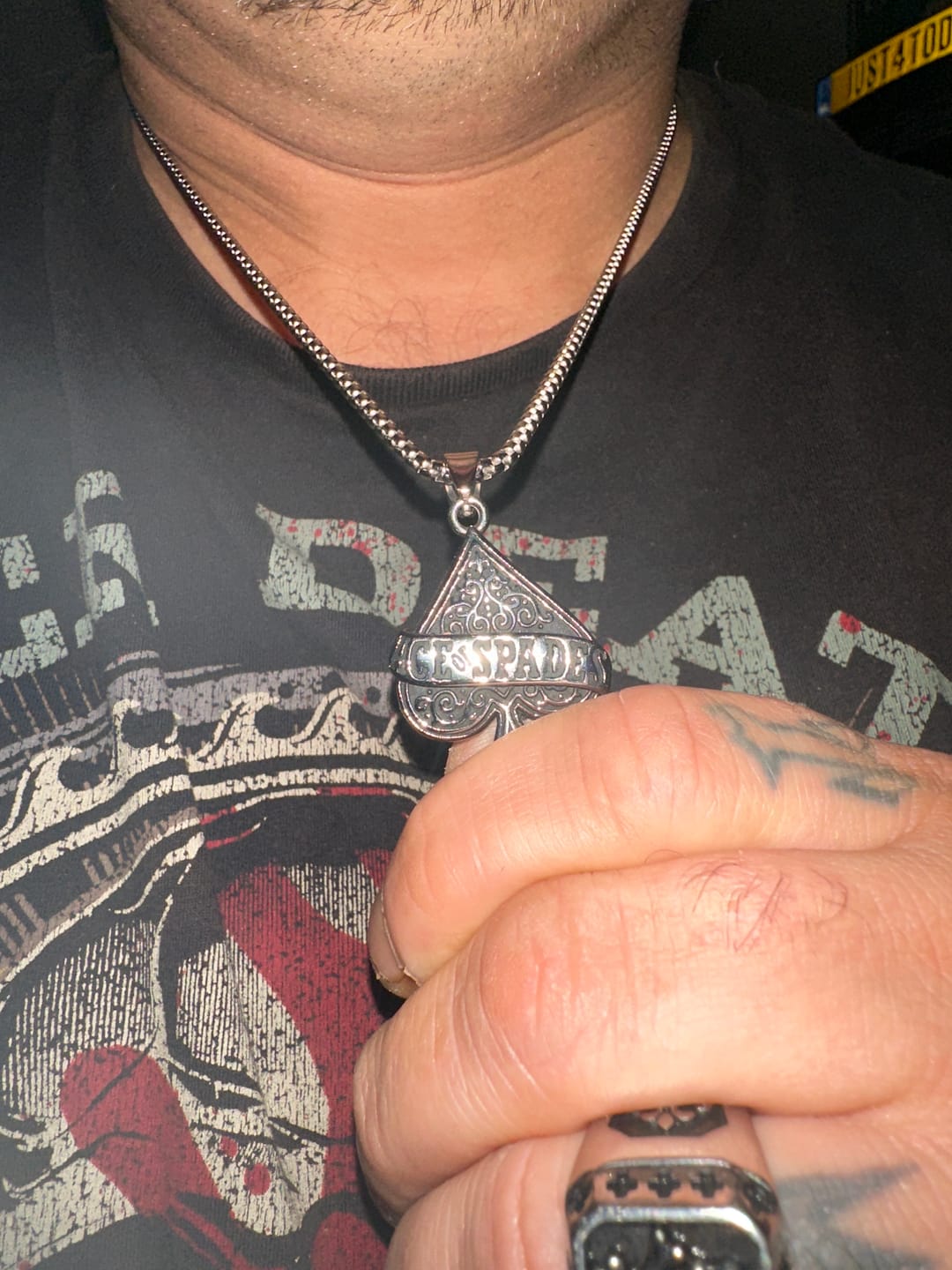 Customer photo review of ACE OF SPADES. - NECKLACE