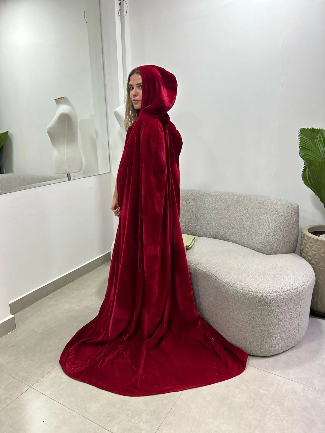 Customer photo review of Long Hooded Velvet Costume Cloak