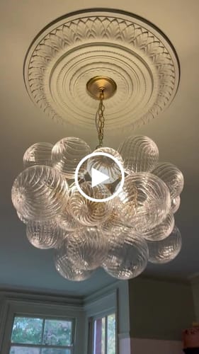 Customer video review of Modern Cluster Glass Globe Bubble Chandelier