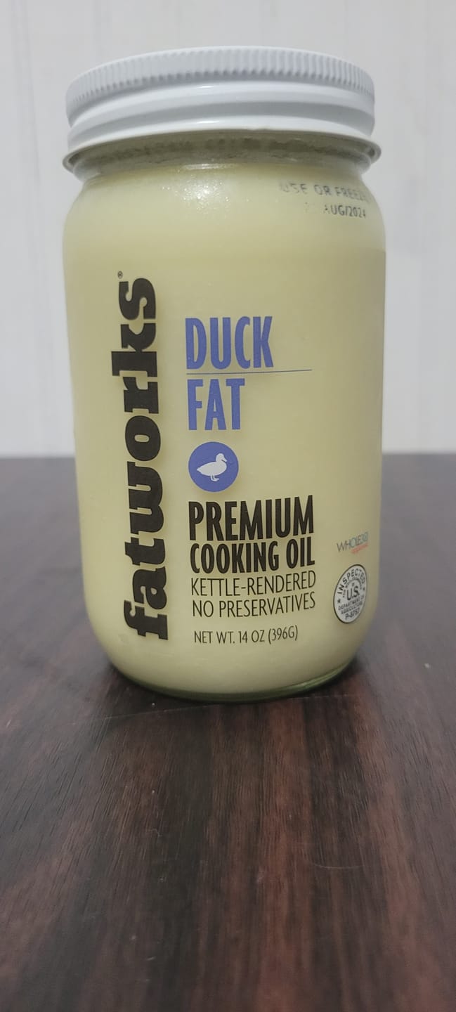 Customer photo review of Cage Free Duck Fat (14 oz)