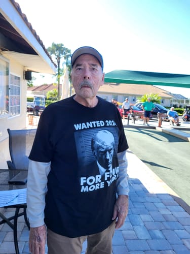 Customer photo review of Wanted For President Black & White T-Shirt