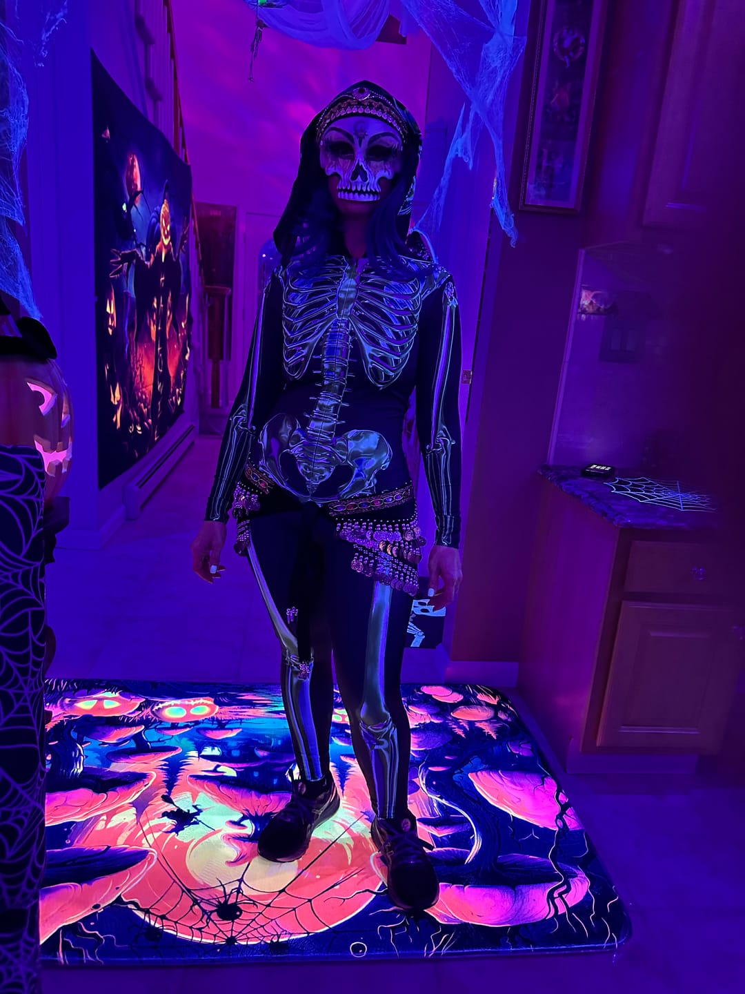 Customer photo review of Emerald Skeleton Hooded Costume
