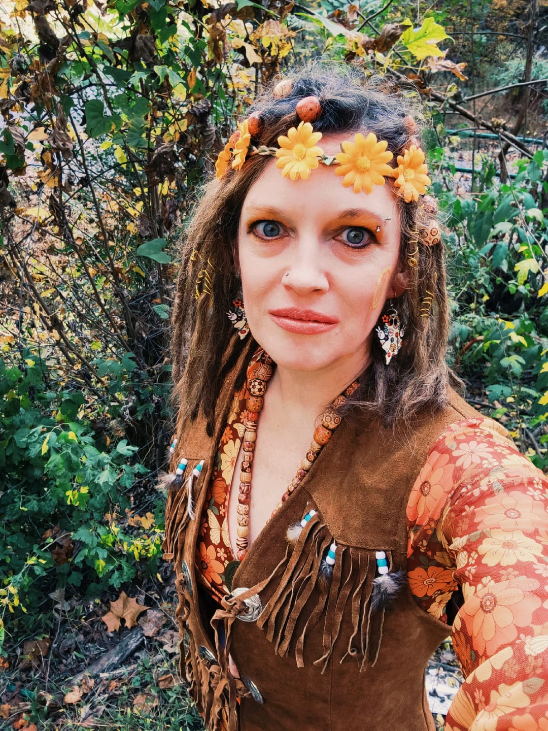 Customer photo review of Hippie Leather Fringe Vest
