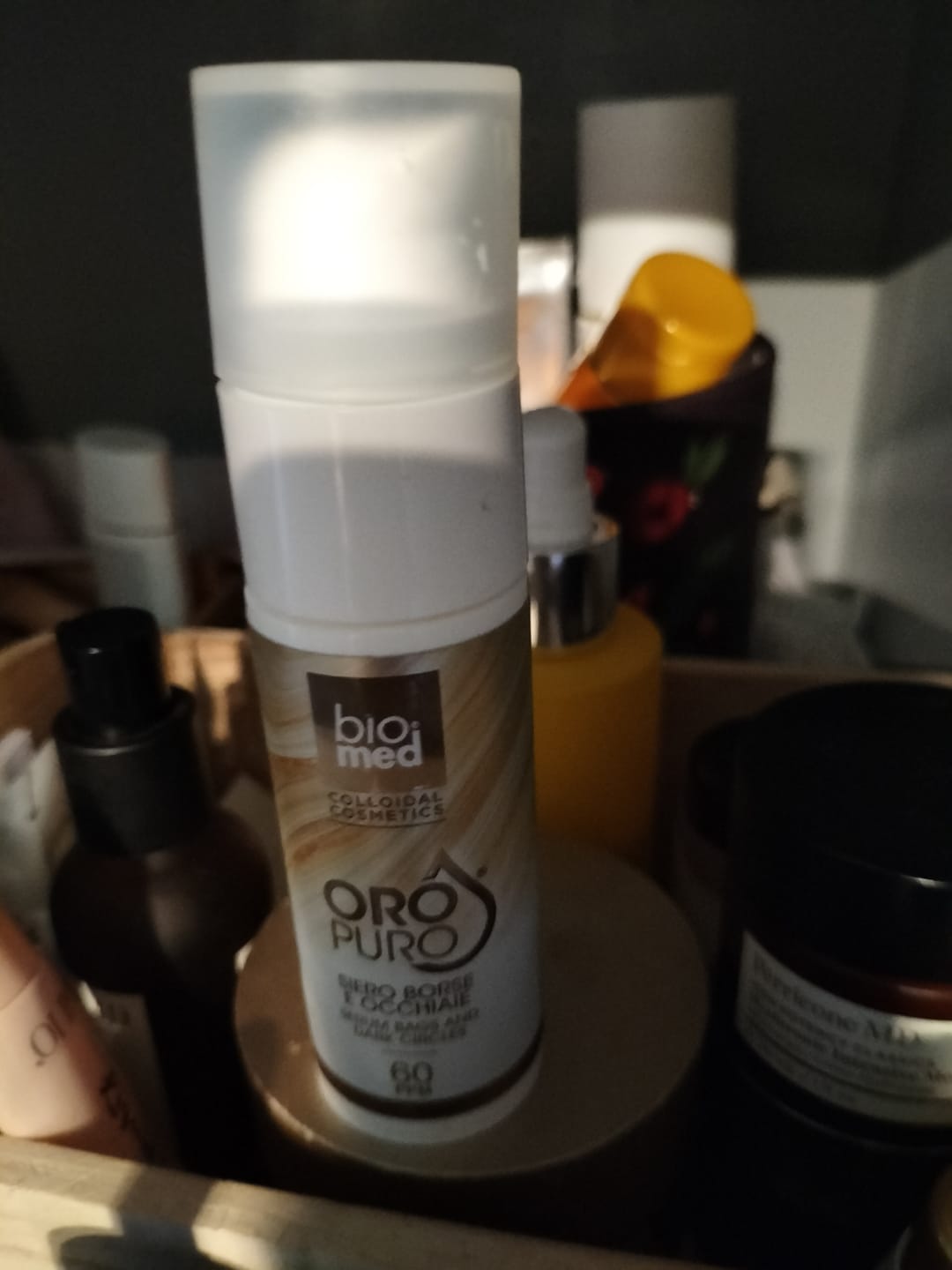 Customer photo review of SIERO BORSE OCCHIAIE ALL'ORO COLLOIDALE PURO 60ppm - BIOMED 30ml