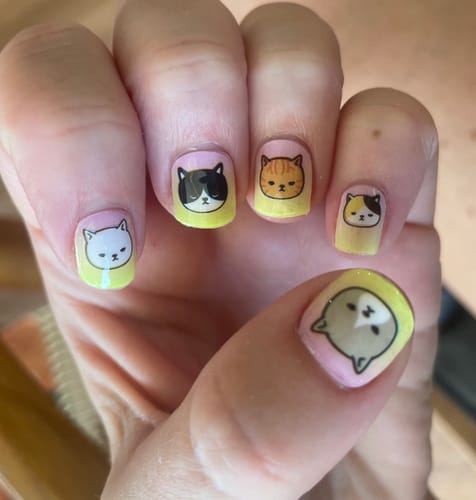 Customer photo review of Cat (NO PACKAGING) | Transparent Cat Nail Polish Wrap