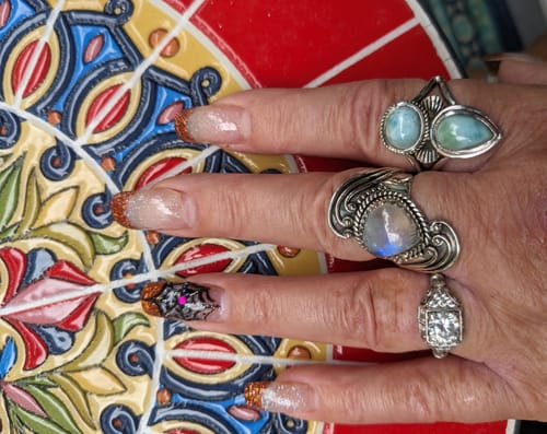 Customer photo review of Bohemian Teardrop Moonstone Ring