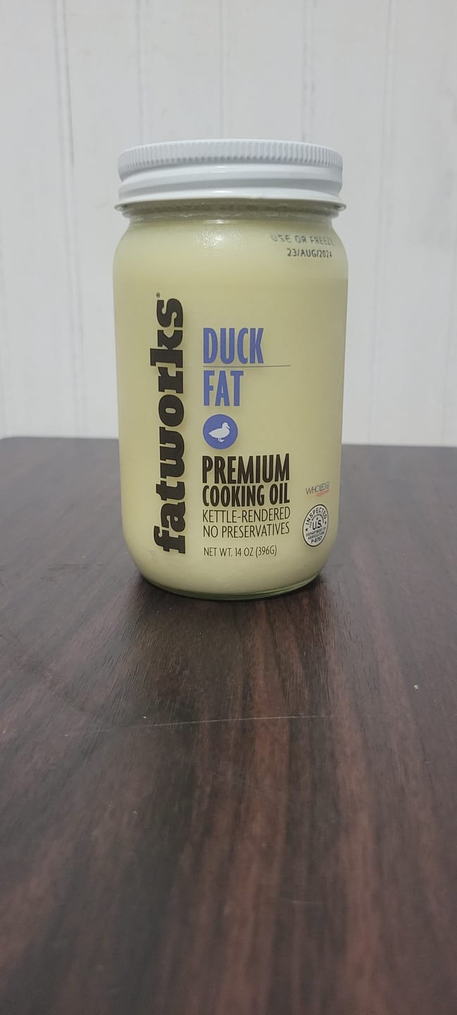Customer photo review of Cage Free Duck Fat (14 oz)