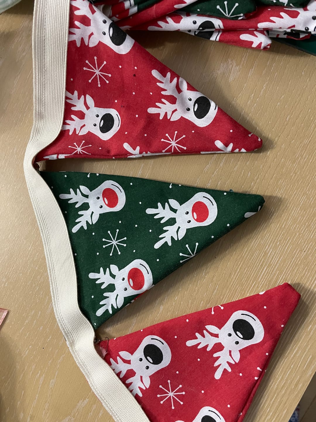 Customer photo review of White Reindeer Faces Polycotton Fabric