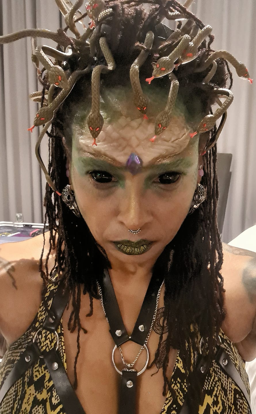 Customer photo review of Full Black Sclera Contacts