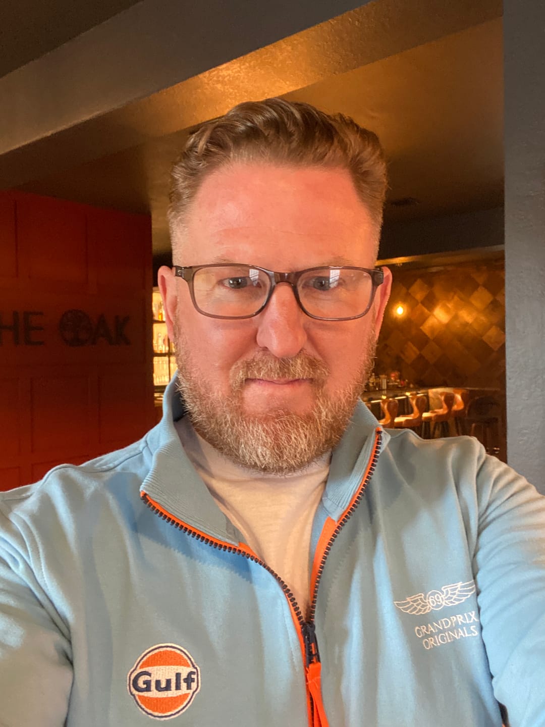 Customer photo review of Gulf Raceway Cotton Zip Jacket in Gulf Blue