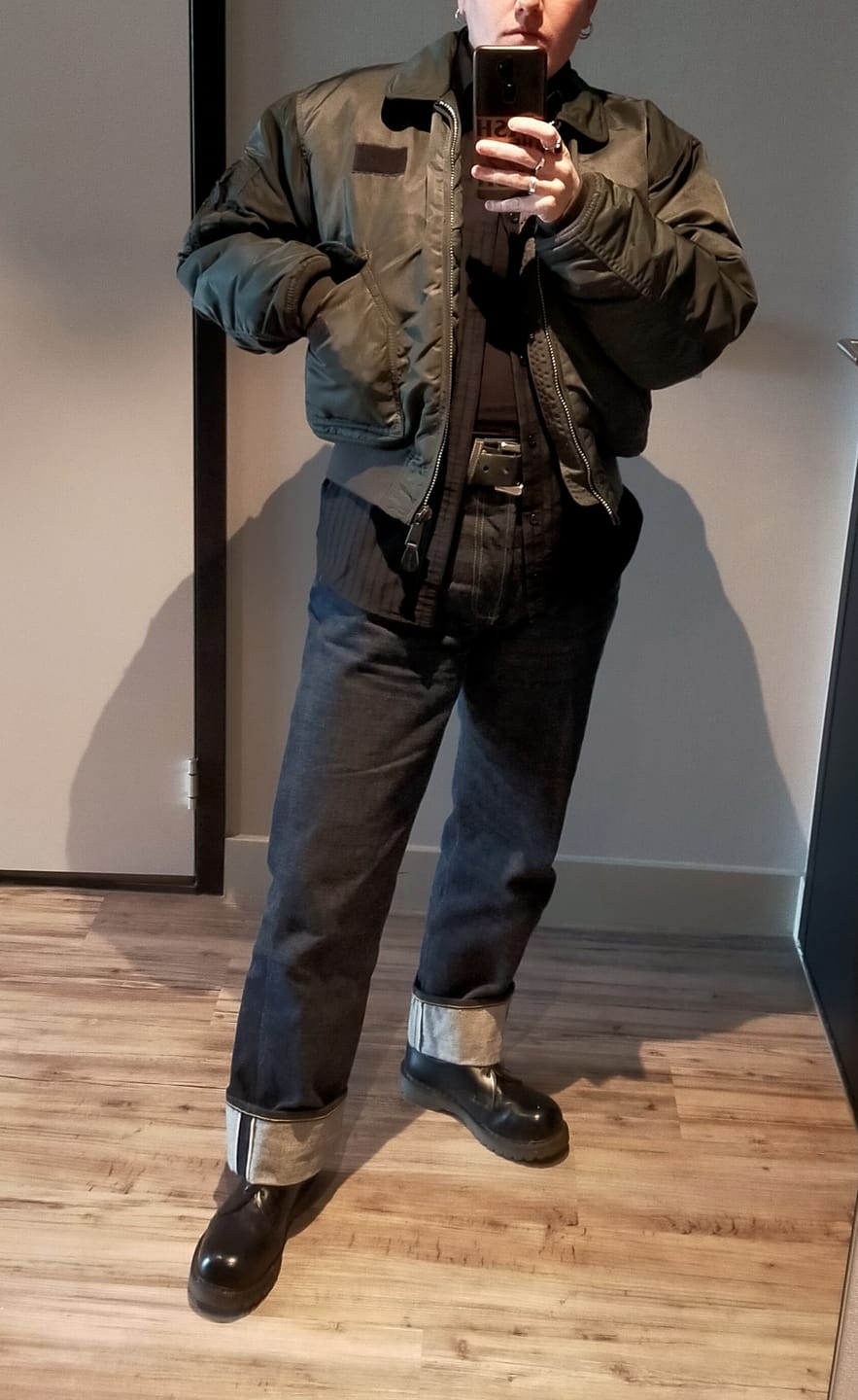 Customer photo review of 15 oz Heavyweight Selvedge Denim Jeans
