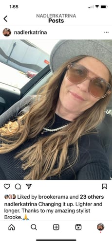Customer photo review of Tape in Hair Extensions Virgin Human Hair Seamless Tape Hair Balayage Brown #DU