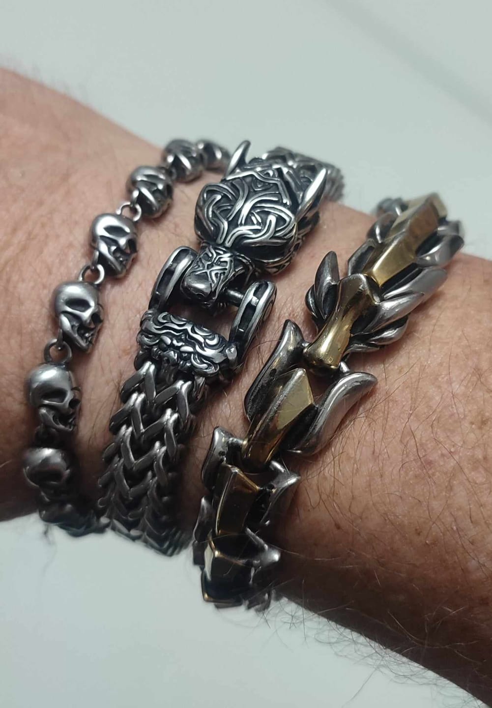 Customer photo review of Fenrir - The Great Wolf - Stainless Steel Bracelet