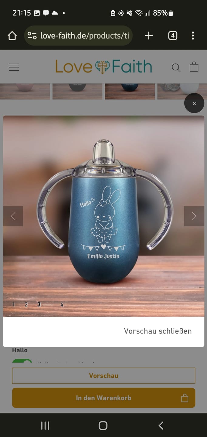 Customer photo review of Tierisch Durstig - Baby-Becher (rosa)
