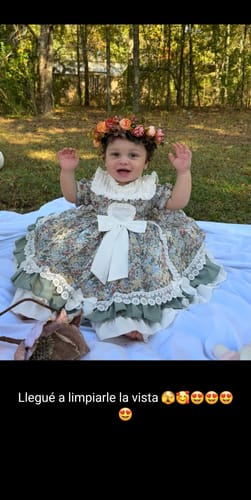 Customer photo review of Baby Girl and Toddler Summer Lolita Lace Floral Girl Princess Puffy Party Dress