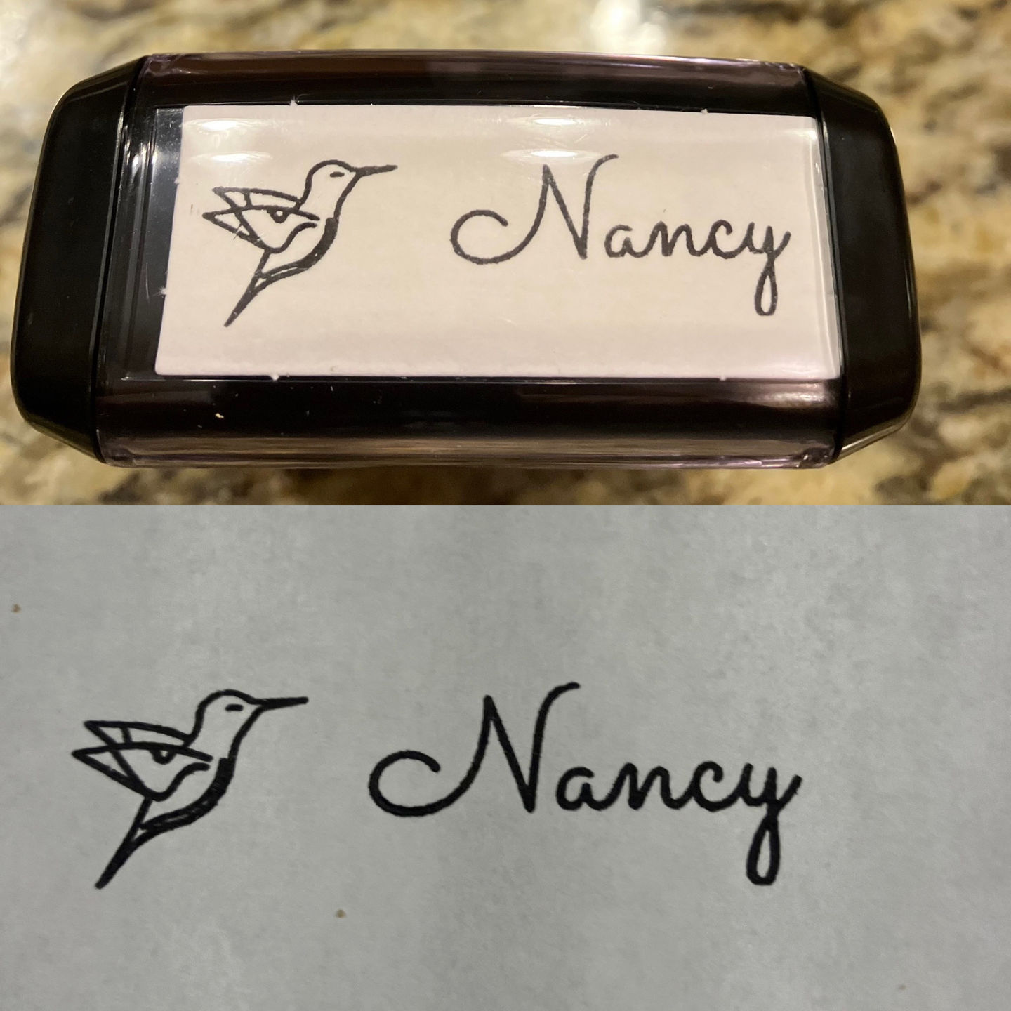 Customer photo review of Self-Inking Stamp