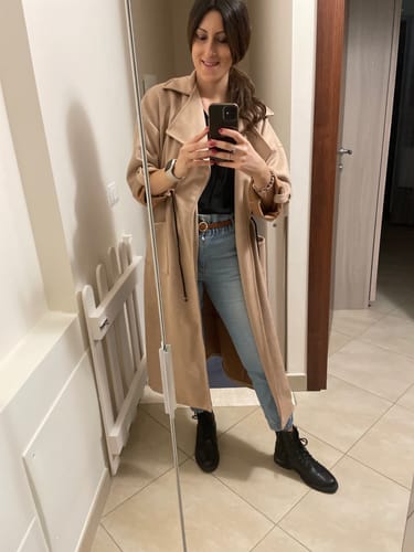 Customer photo review of Giacca lunga scamosciata