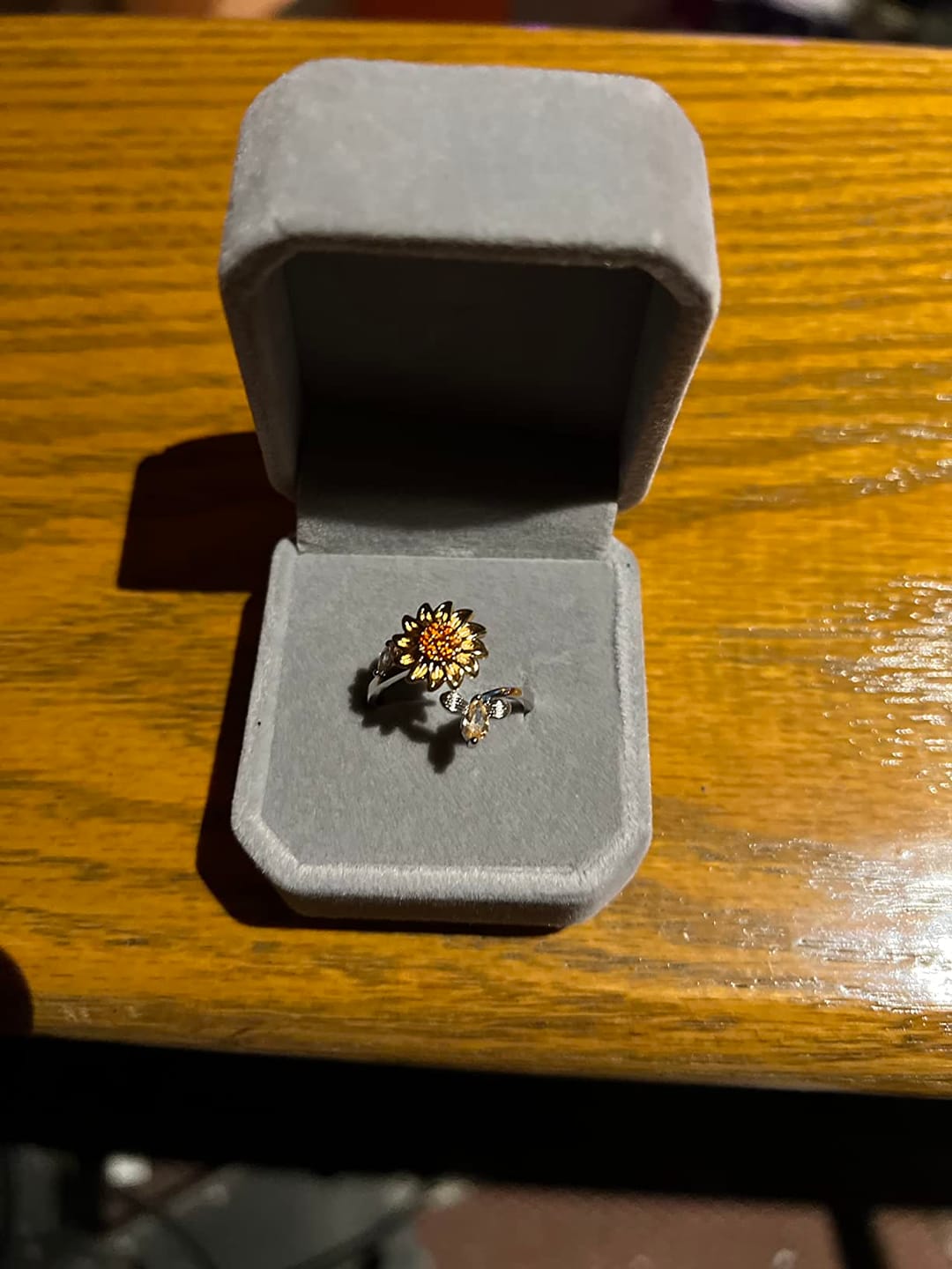 Customer photo review of Spinning Sunflower & Bee Ring