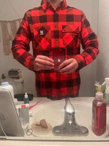 Customer photo review of HD-57 Flex Flannel Vintage Red/ Black
